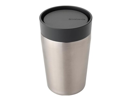 [90318370 1626388] Brabantia Thermobecher Make &amp; Take 200 ml, Dunkelgrau/Silber