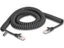 Delock Patchkabel Spiralkabel Cat 5e, UTP, 3 m, Schwarz