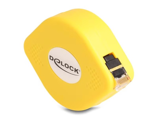 [90318400 1632366] Delock Patchkabel Aufrollkabel Cat 6A, STP, 1.5 m, Gelb; Schwarz