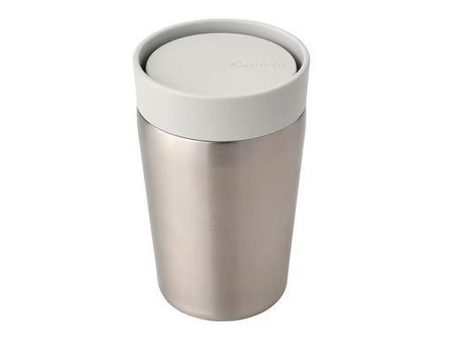 [90318404 1626389] Brabantia Thermobecher Make &amp; Take 200 ml, Hellgrau/Silber