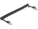 Delock Patchkabel Spiralkabel Cat 5e, UTP, 1 m, Schwarz