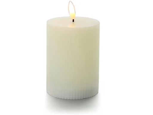 [90318456 1631966] balthasar LED Zylinderkerze Rillen, Creme