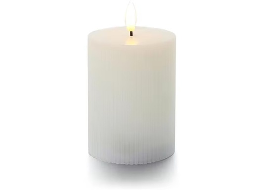 [90318463 1631964] balthasar LED Zylinderkerze Rillen, Weiss