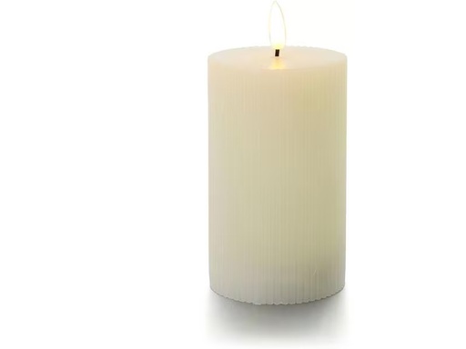 [90318466 1631971] balthasar LED Zylinderkerze Rillen, Creme
