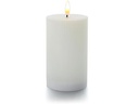 balthasar LED Zylinderkerze Rillen, Weiss