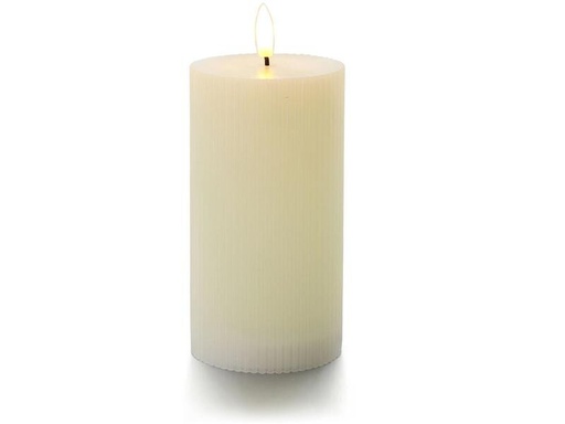 [90318472 1631976] balthasar LED Zylinderkerze Rillen, Creme
