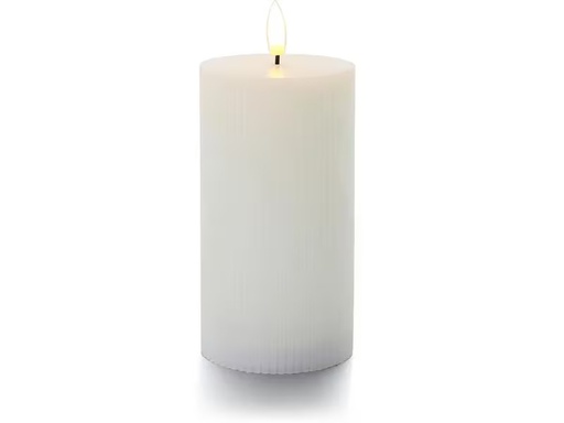 [90318478 1631974] balthasar LED Zylinderkerze Rillen, Weiss