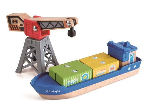 [90318617 1542060] Hape Cargo Ship + Crane