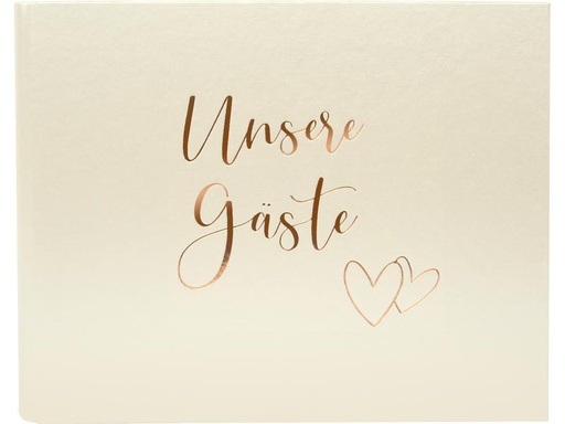 [90318964 1594624] Goldbuch Foto-Gästebuch Herzklopfen 29 x 23 cm, 50 Seiten, Beige