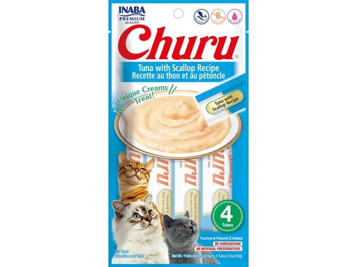 [90318975 1571722] CIAO Churu Katzen-Snack Pürees Thunfisch &amp; Jakobsmuschel, 4 x 14 g