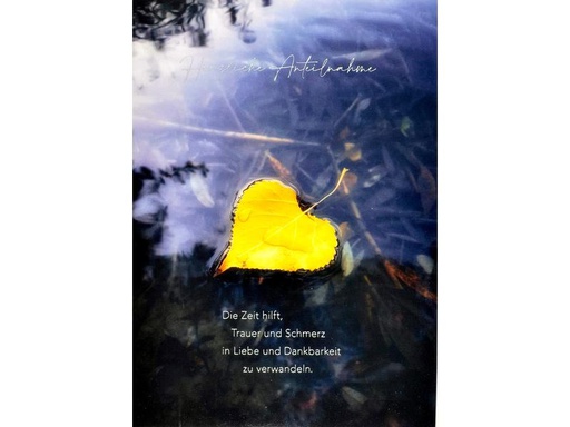 [90318998 1630444] ABC Trauerkarte Blatt im Wasser A5