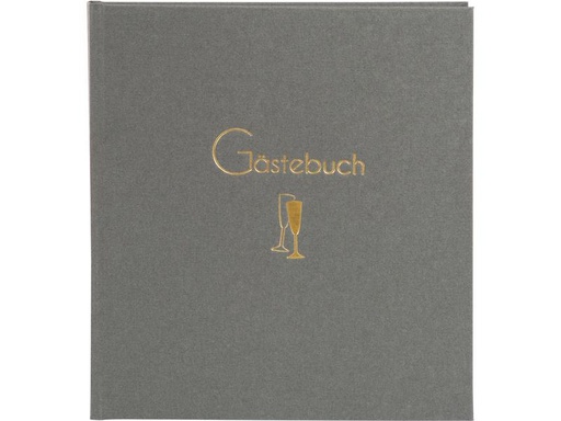 [90319041 1594612] Goldbuch Gästebuch Cheers 23 x 25 cm, 176 Seiten, Grau
