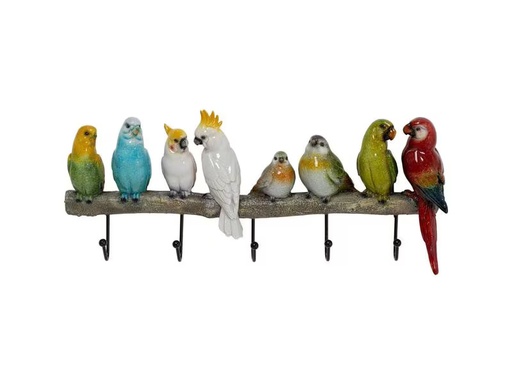[90319189 1623708] Kare Garderobenleiste Exotic Birds 5 Haken, Mehrfarbig