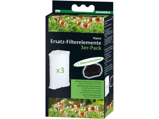 [90319400 1607622] Dennerle Ersatz Filterelement 40/60, 3 Stück