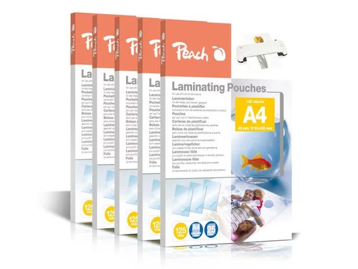 [90319502 1631299] Peach Laminierfolie A4, 125 µm, 6 x 100 Stück