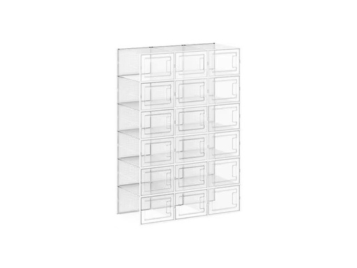[90319541 1626111] Songmics Schuhorganizer Transparent/Weiss, 18er Set