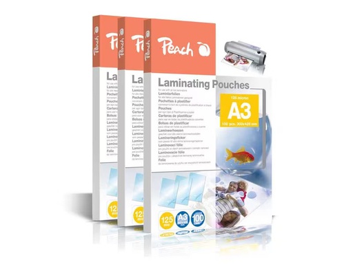 [90319605 1631297] Peach Laminierfolie A3, 125 µm, 3x100 Stück, Glänzend