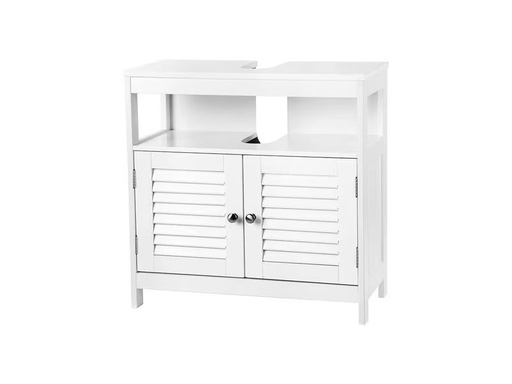[90319626 1626097] VASAGLE Waschbeckenunterschrank mit Türen 60 x 60 cm, Weiss