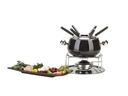 Nouvel Fleischfondue-Set Noir 9 Teile, Schwarz/Silber