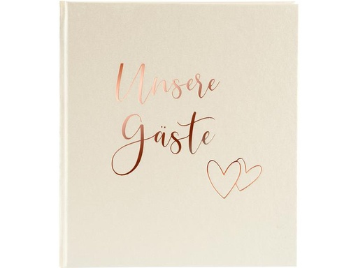 [90319730 1594623] Goldbuch Gästebuch Herzklopfen 29 x 23 cm, 176 Seiten, Beige