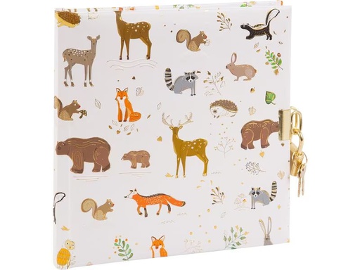 [90319732 1594666] Goldbuch Tagebuch Woodland 96 Seiten, 16.5 x 16.5 cm, Weiss