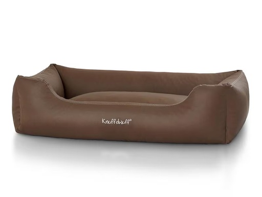 [90319752 1615553] Knuffelwuff Hunde-Bett Sidney Kunstleder M-L, 85 x 63 cm, Braun