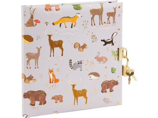 [90319786 1594662] Goldbuch Tagebuch Woodland 96 Seiten, 16.5 x 16.5 cm, Braun