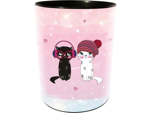 [90319836 1594636] Goldbuch Papierkorb Music for Cats 10 l, Rosa