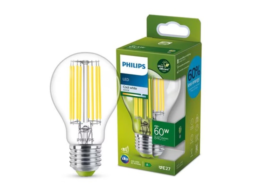 [90319854 1555342] Philips Lampe E27 LED, Ultra-Effizient, Neutralweiss, 60W Ersatz
