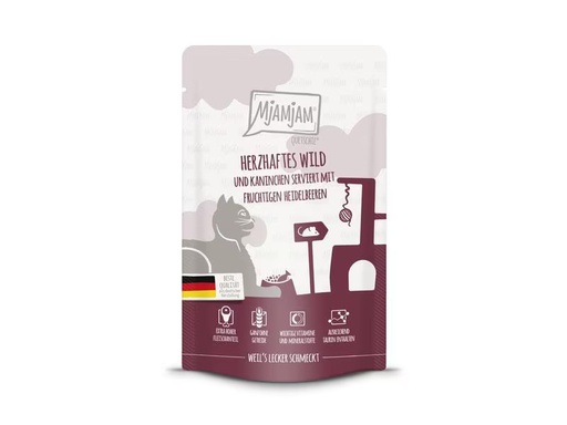[90321164 1632328] Mjamjam Nassfutter Quetschie Wild &amp; Kaninchen, 125 g