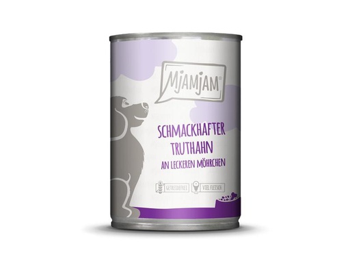 [90321226 1632345] Mjamjam Nassfutter Truthahn mit Karotten, 400 g