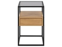 AC Design Nachttisch Randolf 40 x 35 x 60 cm, Nature/Schwarz