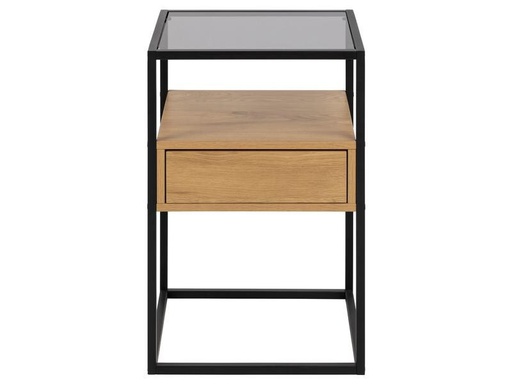 [90321237 1632498] AC Design Nachttisch Randolf 40 x 35 x 60 cm, Nature/Schwarz