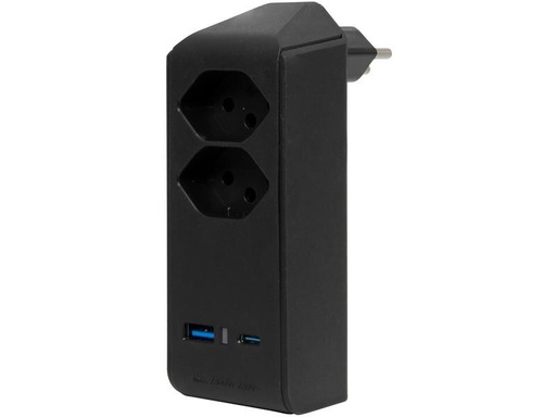 [90321308 1632130] Brennenstuhl Abzweigstecker 2 x T13, 1 x USB A, 1 x USB C, 300° drehbar