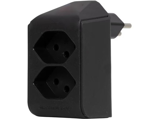 [90321311 1632122] Brennenstuhl Abzweigstecker 2 x T13, 300° drehbar, Schwarz