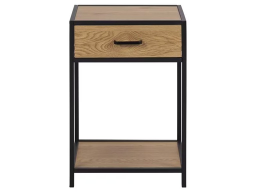 [90321336 1632494] AC Design Nachttisch Seaford 42 x 35 x 63 cm, Nature/Schwarz