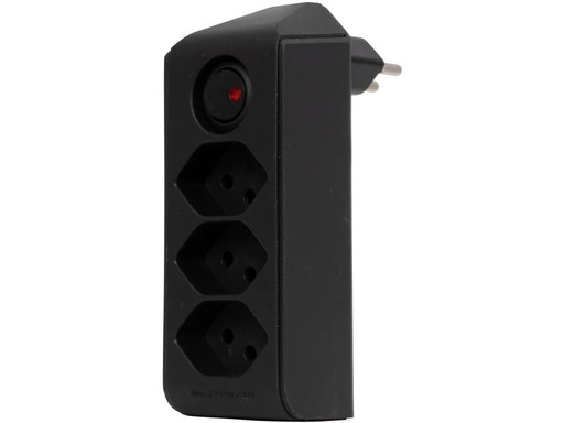 [90321340 1632128] Brennenstuhl Abzweigstecker 3 x T13, 300° drehbar, Schwarz