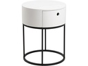 AC Design Nachttisch Polo Ø 40 x 51 cm, Schwarz/Weiss