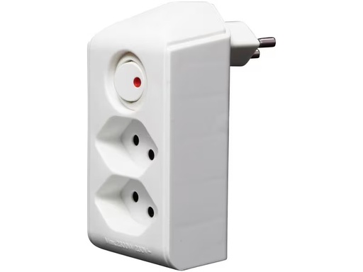 [90321400 1632127] Brennenstuhl Abzweigstecker 2 x T13, 300° drehbar, Weiss