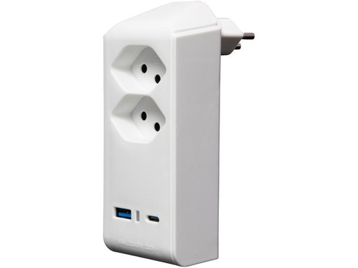[90321407 1632131] Brennenstuhl Abzweigstecker 2 x T13, 1 x USB A, 1 x USB C, 300° drehbar