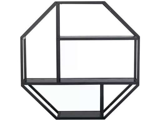 [90321414 1632482] AC Design Wandregal Seaford 77 x 20 x 77 cm, Schwarz