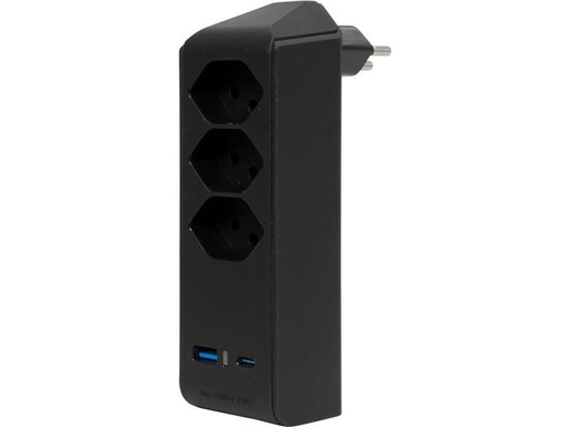 [90321420 1632132] Brennenstuhl Abzweigstecker 3 x T13, 1 x USB A, 1 x USB C, 300° drehbar