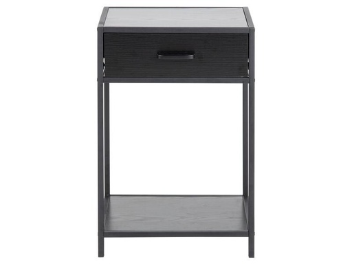 [90321442 1632495] AC Design Nachttisch Seaford 42 x 35 x 63 cm, Schwarz