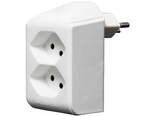 [90321464 1632123] Brennenstuhl Abzweigstecker 2 x T13, 300° drehbar, Weiss