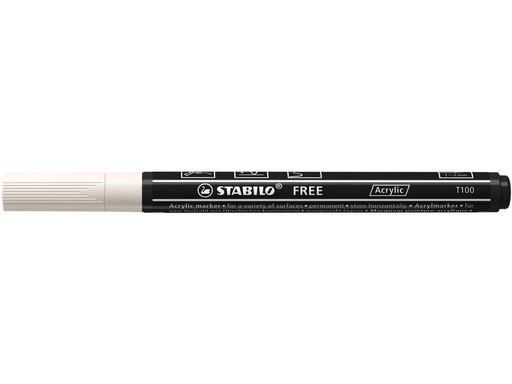 [90321564 1632583] STABILO Acrylmarker Free Acrylic T100 Weiss