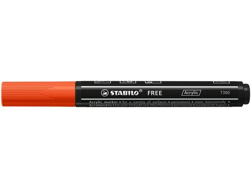 [90321583 1632600] STABILO Acrylmarker Free Acrylic T300 Hellrot