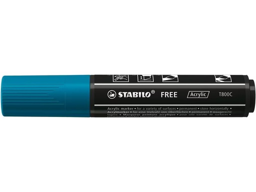 [90321618 1632620] STABILO Acrylmarker Free Acrylic T800C Blaugrün