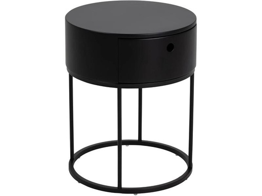[90321643 1632500] AC Design Nachttisch Polo Ø 40 x 51 cm, Schwarz
