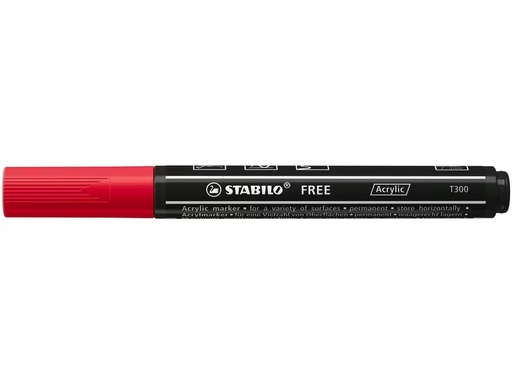 [90321681 1632605] STABILO Acrylmarker Free Acrylic T300 Karmin