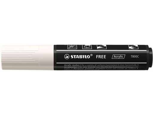 [90321766 1632614] STABILO Acrylmarker Free Acrylic T800C Weiss